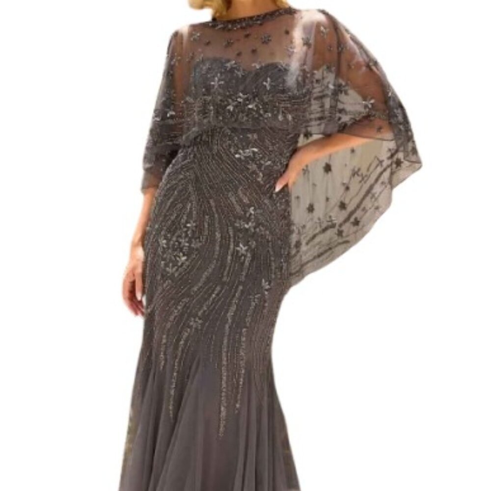 NWT Primavera 13145 Mermaid Mother of the Bride Dress Charcoal Size 16
